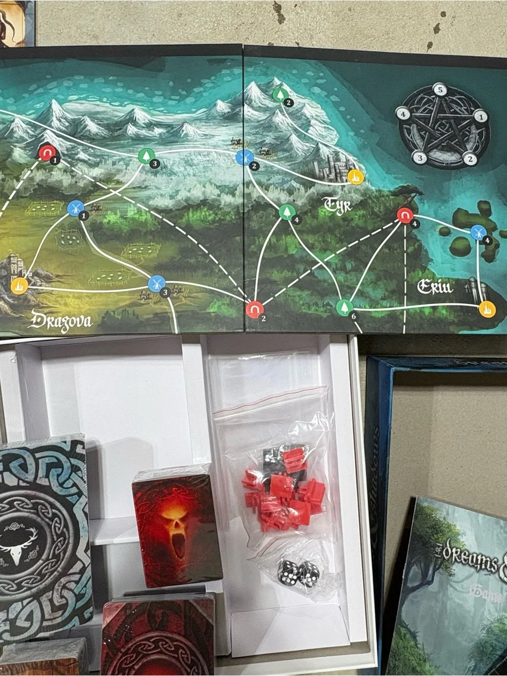 Of Dreams & Shadows Board Game - Dark Fantasy Open Box Factory Sealed Components
